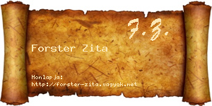Forster Zita névjegykártya